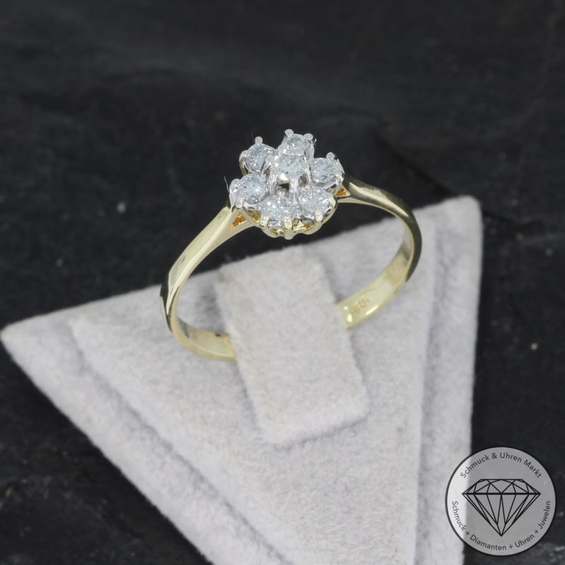 Wert 1190 € Brillant Ring (ca. 0,35 carat) in 585er 14 K Gelbgold - 96574
