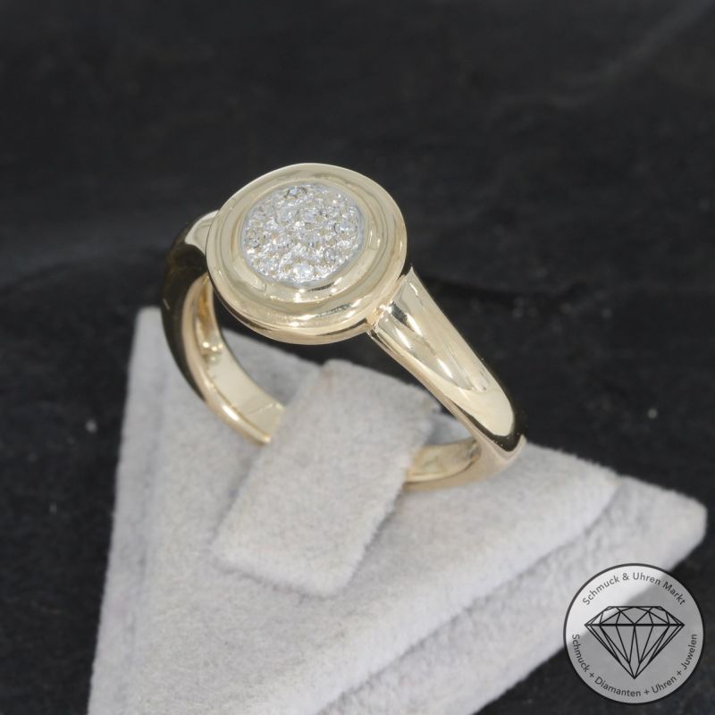 Wert 990 € Diamant Ring in 585er 14 K Gelbgold - 96588