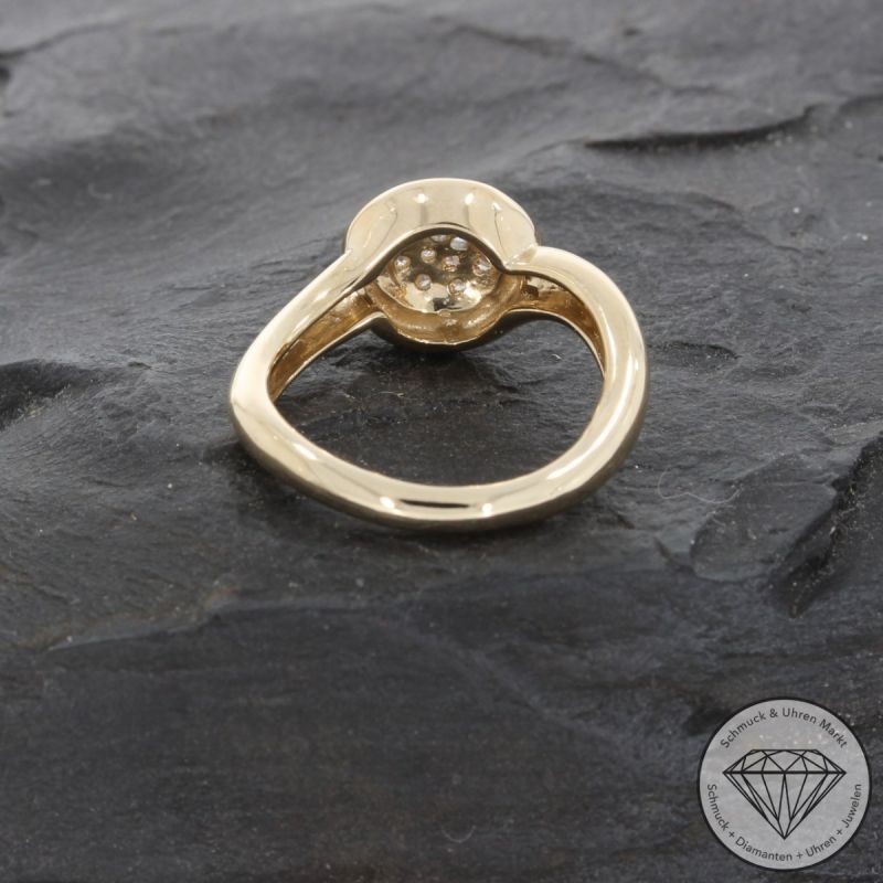 Wert 990 € Diamant Ring in 585er 14 K Gelbgold - 96588