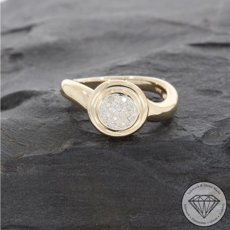 Wert 990 € Diamant Ring in 585er 14 K Gelbgold - 96588