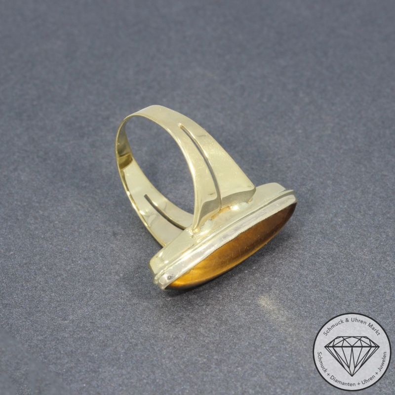 Wert 450 € Tigerauge Ring in 333er 8 K Gelbgold - 96625
