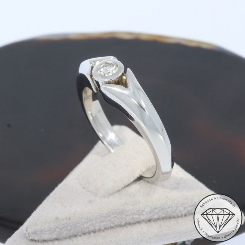 Wert 3200 € Solitär Brillant Ring (ca. 0,25 carat) in 750er 18 K Weißgold - 96691