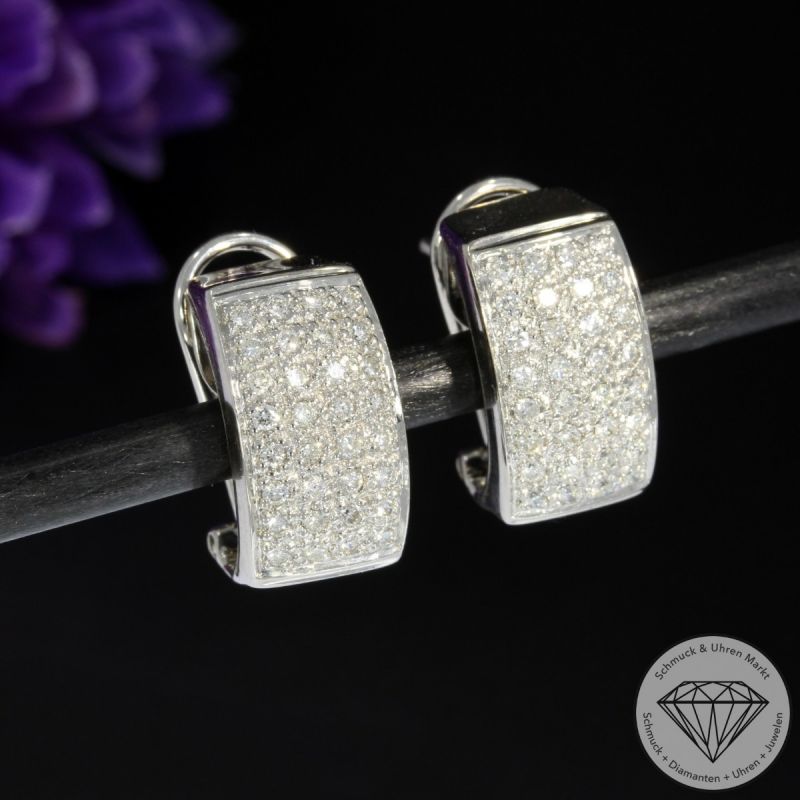 Sale! Wert 4800 € Brillant Ohrringe (ca. 1,00 carat) in 750er 18 K Weißgold - 96867