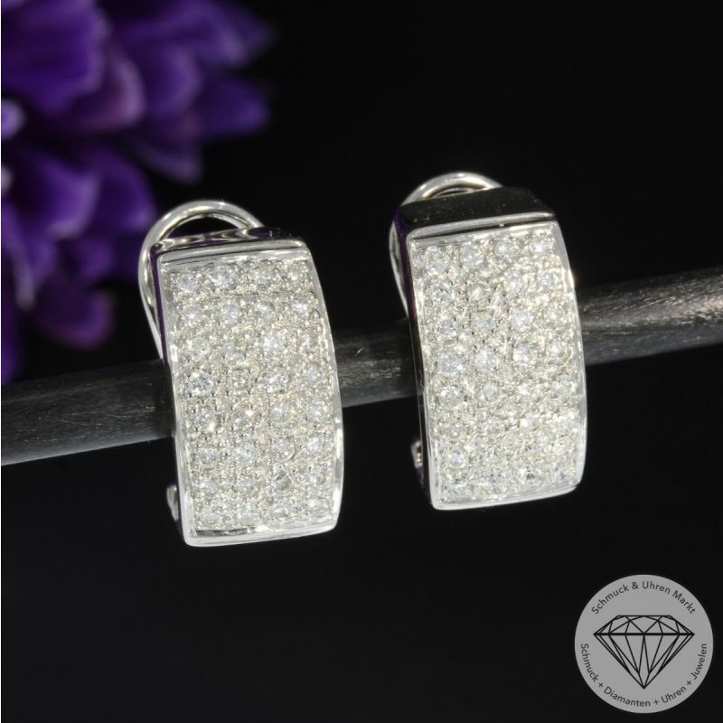 Sale! Wert 4800 € Brillant Ohrringe (ca. 1,00 carat) in 750er 18 K Weißgold - 96867