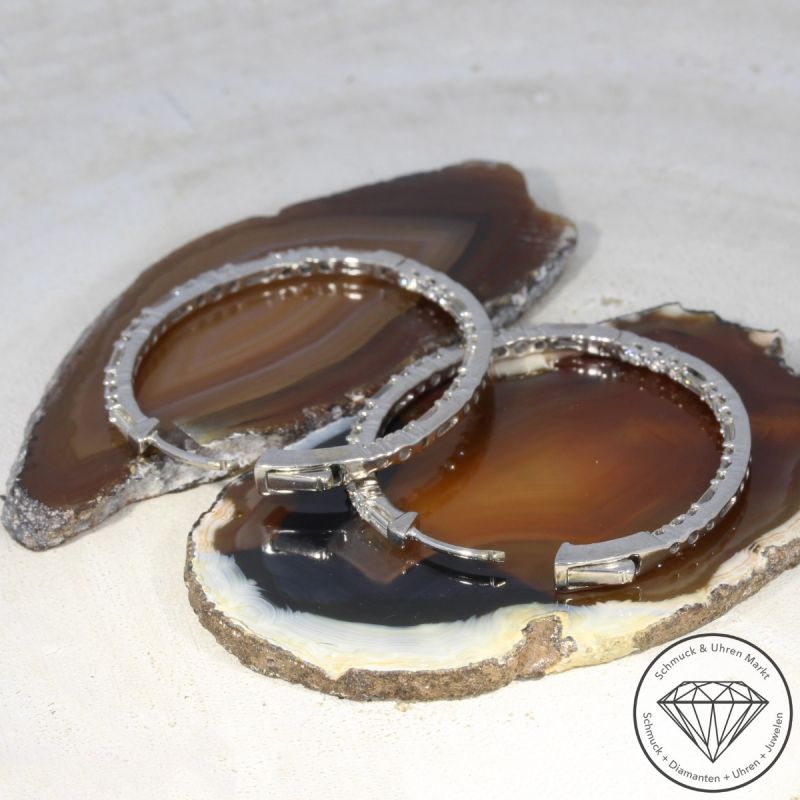 Wert 8900 € Brillant Diamant Creolen in 585er 14 K Weißgold - 96845