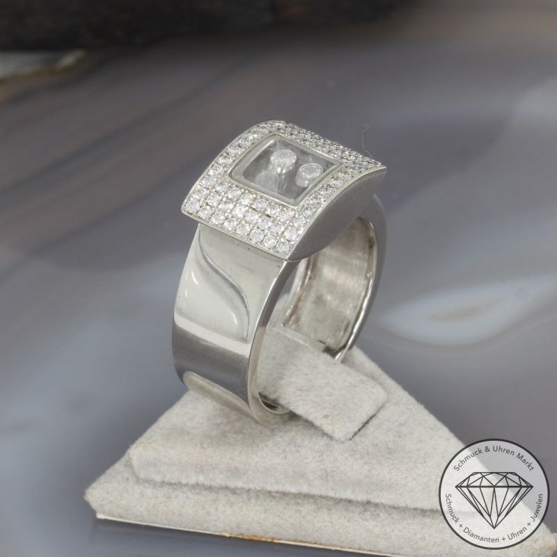 Wert 13500 € Chopard Happy Diamonds Brillant Ring (ca. 0,72 carat) in 750er 18 K Weißgold - 96859