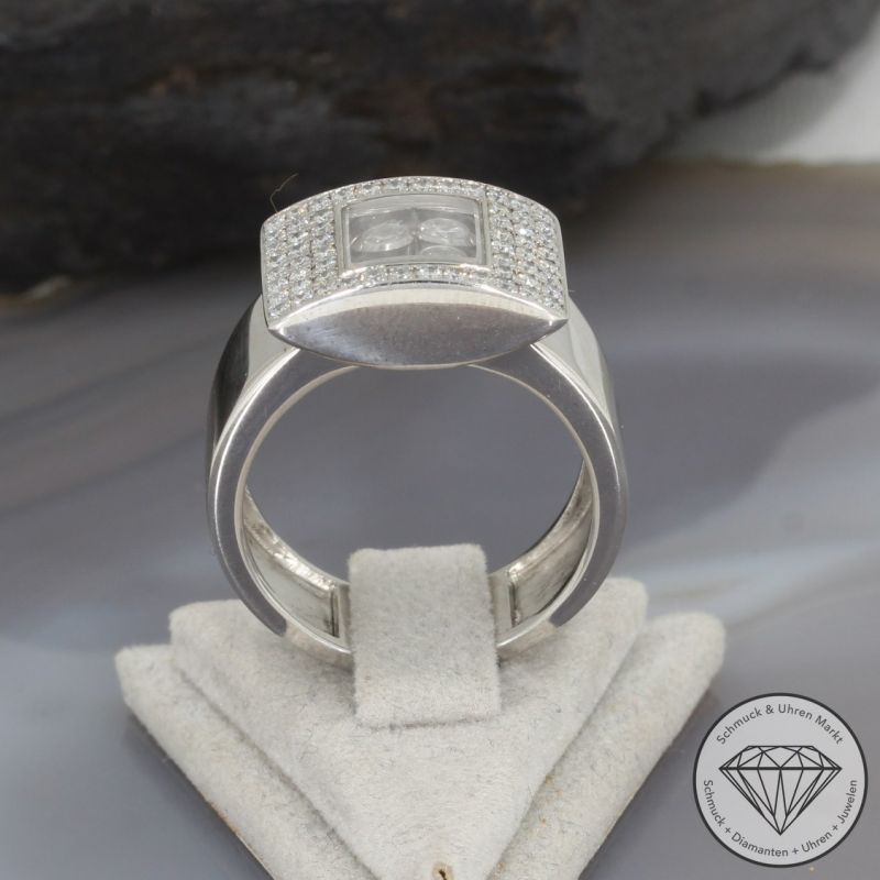 Wert 13500 € Chopard Happy Diamonds Brillant Ring (ca. 0,72 carat) in 750er 18 K Weißgold - 96859
