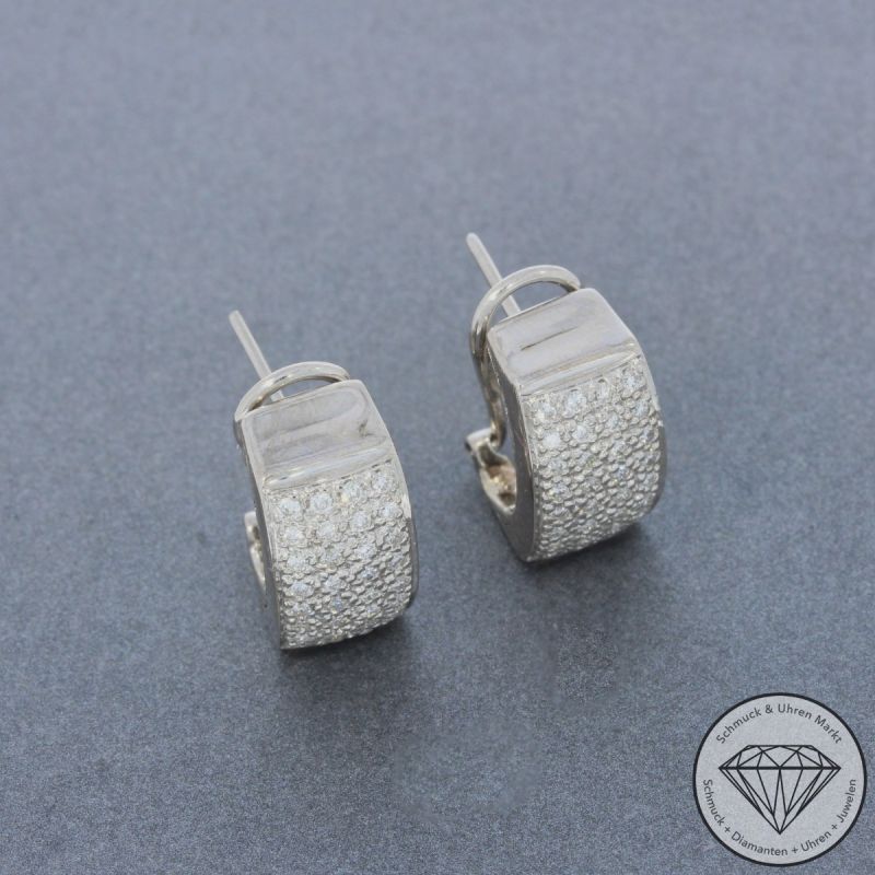 Sale! Wert 4800 € Brillant Ohrringe (ca. 1,00 carat) in 750er 18 K Weißgold - 96867
