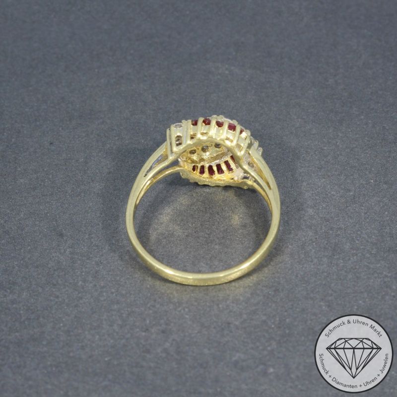 Wert 1950 € Bicolor Brillant Rubin Ring in 585er 14 K Gold - 96870
