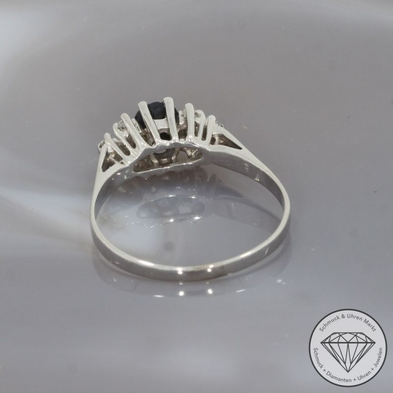 Wert 850 € Diamant Saphir Ring in 585er 14 K Weißgold - 96872