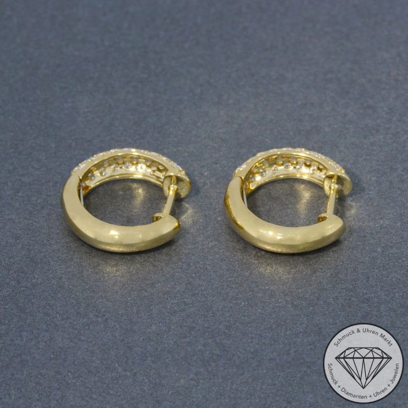 Wert 3930 € Brillant Creolen (0,97 carat) in 585er 14 K Gelbgold - H1053