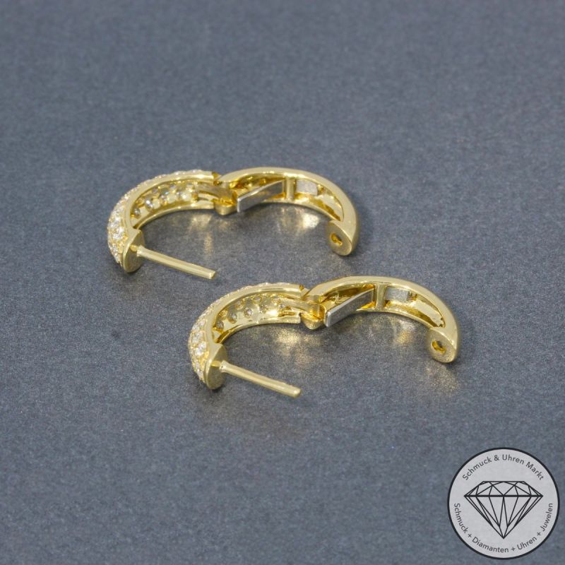 Wert 3930 € Brillant Creolen (0,97 carat) in 585er 14 K Gelbgold - H1053
