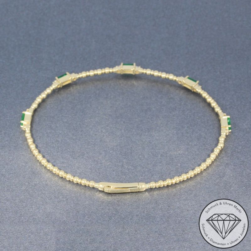 Wert 2700 € Brillant Smaragd Armreif in 585er 14 K Gelbgold - H1102
