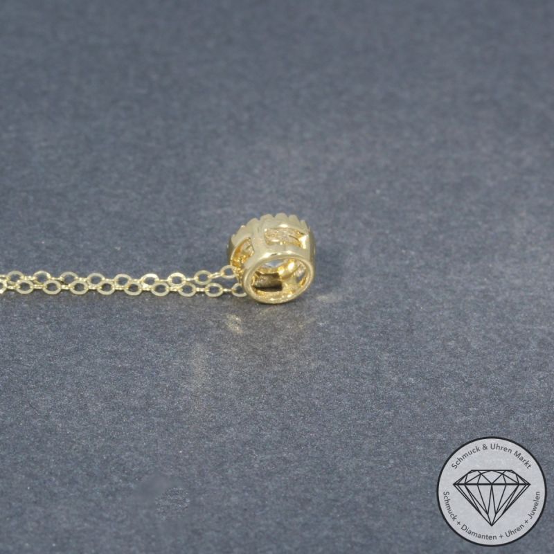 Wert 1990 € Solitär Brillant Anhänger & Kette (0,35 carat) in 585er 14 K Gelbgold - H1090