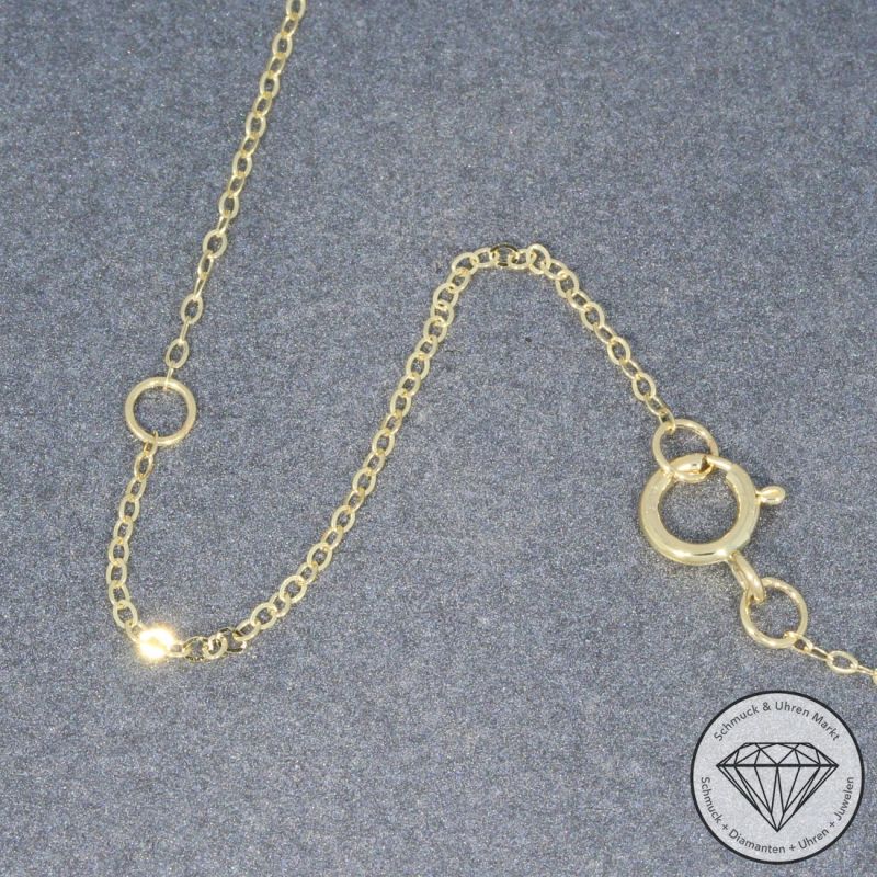 Wert 1990 € Solitär Brillant Anhänger & Kette (0,35 carat) in 585er 14 K Gelbgold - H1090