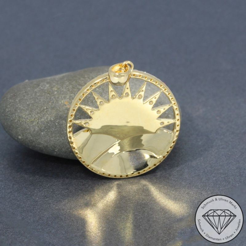 Wert 3130 € Brillant Opal Perlmutt Anhänger in 585er 14 K Gelbgold - H1087