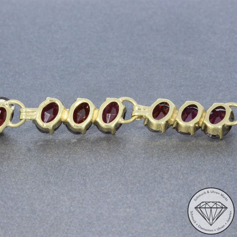 Wert 1340 € Granat Armband in 333er 8 K Gelbgold - 96922