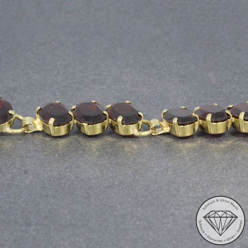 Wert 1340 € Granat Armband in 333er 8 K Gelbgold - 96922