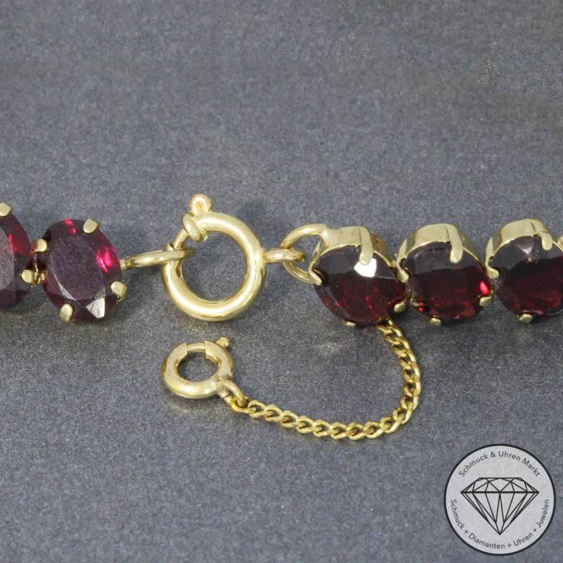 Wert 1340 € Granat Armband in 333er 8 K Gelbgold - 96922