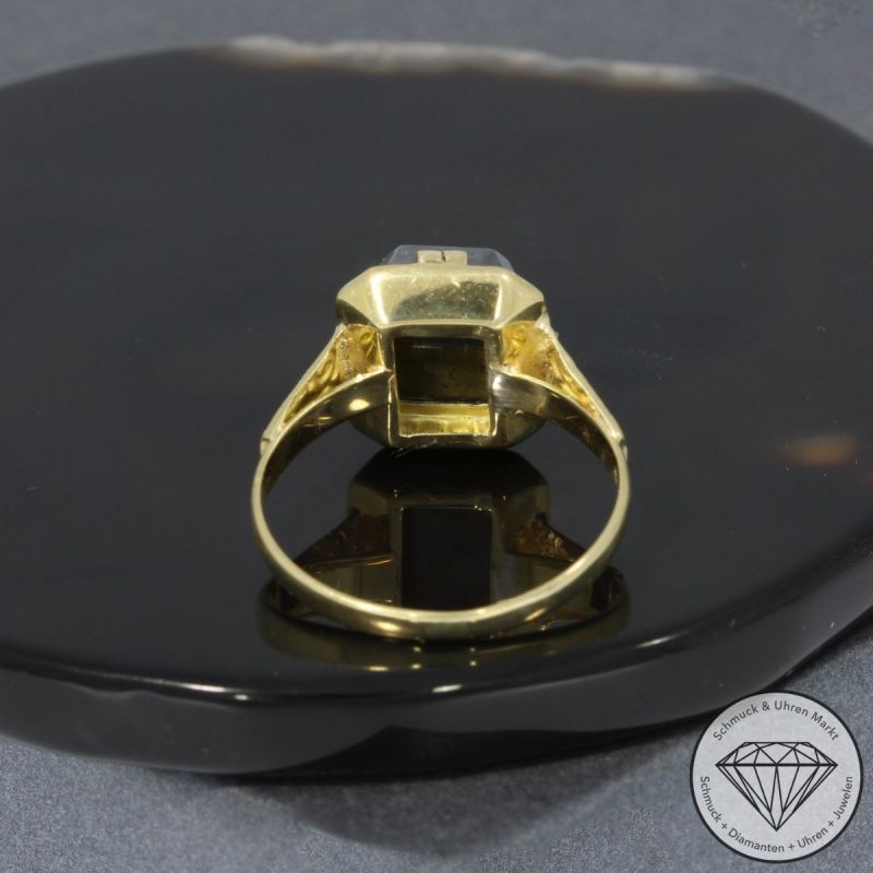Wert 590 € Hämatit Ring in 585er 14 K Gelbgold - 96944