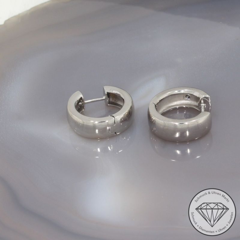Wert 2980 € Solitär Brillant Creolen (ca. 0,20 carat) in 585er 14 K Weißgold - 96970