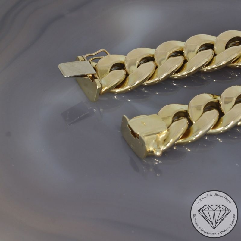 Wert 10350 € Panzer Collier / Kette (64,5 Gramm) in 585er 14 K Gelbgold - 96972