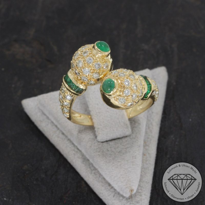 Wert 4100 € Brillant Smaragd Ring in 750er 18 K Gelbgold - 96994