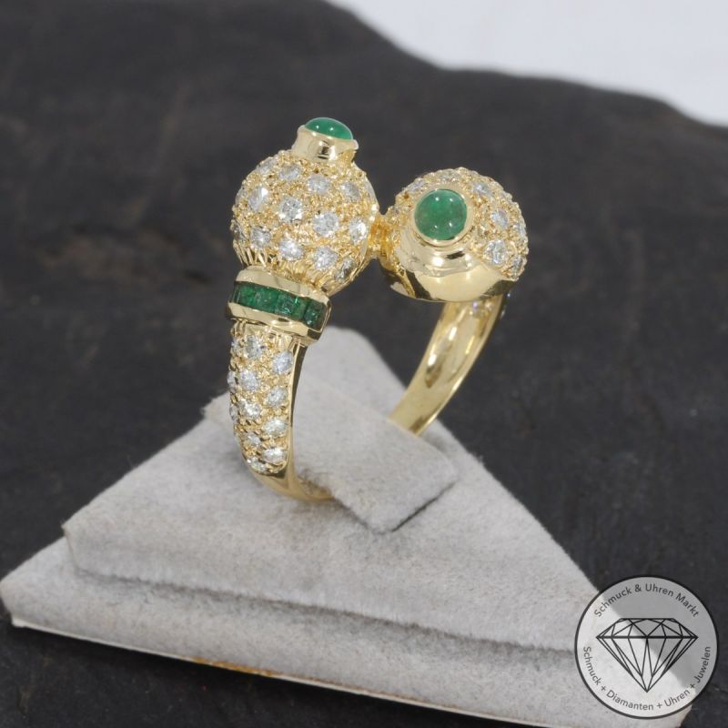 Wert 4100 € Brillant Smaragd Ring in 750er 18 K Gelbgold - 96994