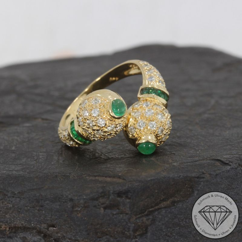 Wert 4100 € Brillant Smaragd Ring in 750er 18 K Gelbgold - 96994