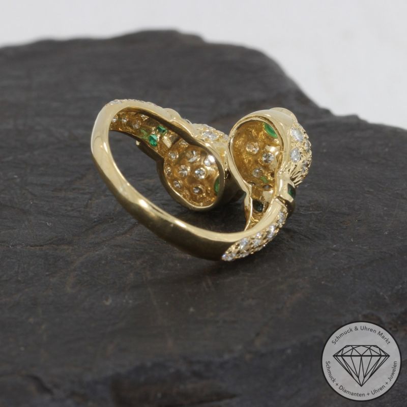 Wert 4100 € Brillant Smaragd Ring in 750er 18 K Gelbgold - 96994