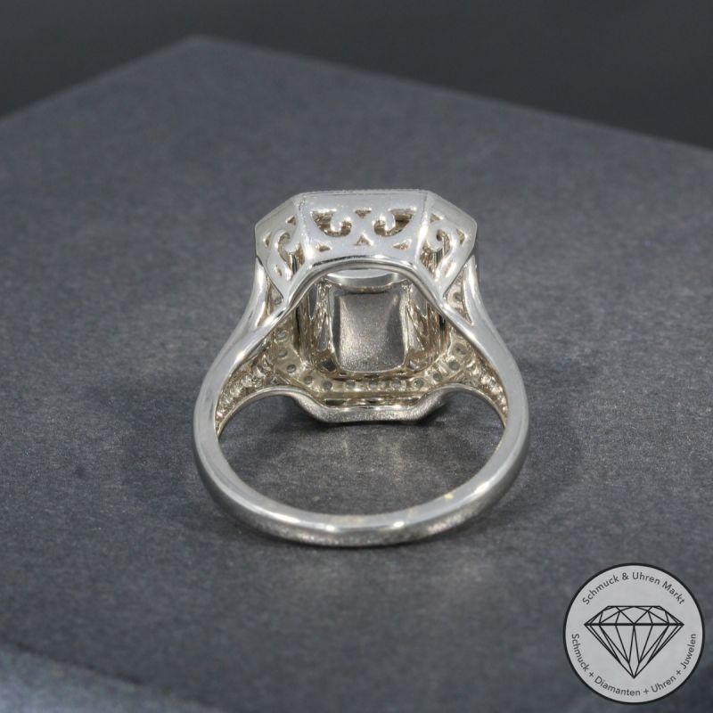Wert 5050 € Brillant Aquamarin Ring in 750er 18 K Weißgold - 97024
