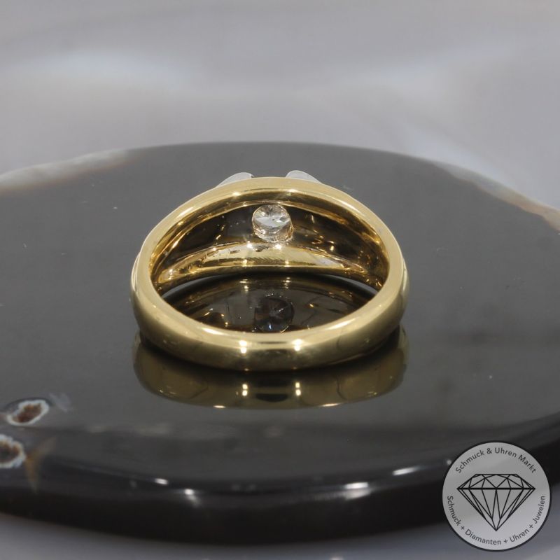 Wert 4900 € Solitär Brillant Ring 750er/18 Karat Gelb und Weiß Gold Größe 63 – 97118