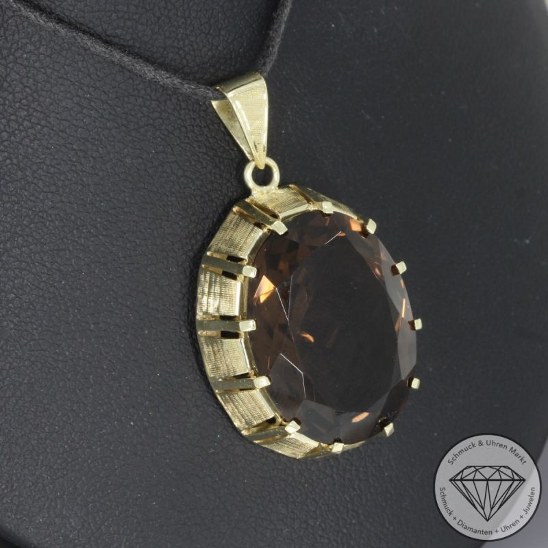 Wert 1590 € Rauchquarz Anhänger (ca. 16,00 carat) in 585er 14 K Gelbgold - 97124