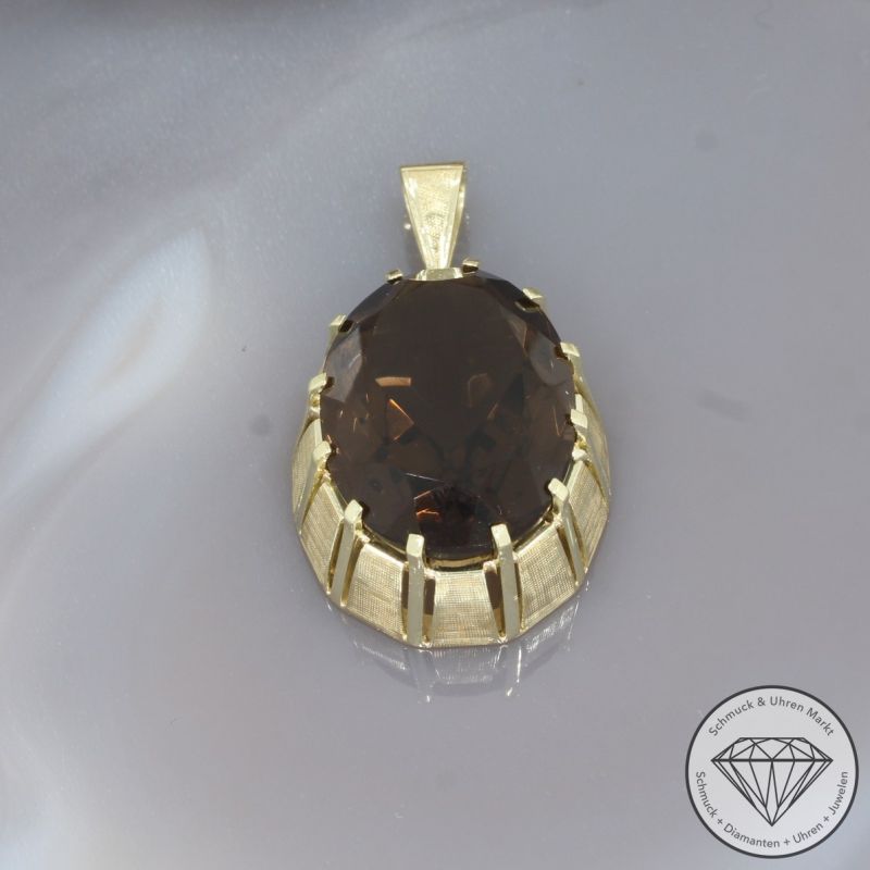Wert 1590 € Rauchquarz Anhänger (ca. 16,00 carat) in 585er 14 K Gelbgold - 97124