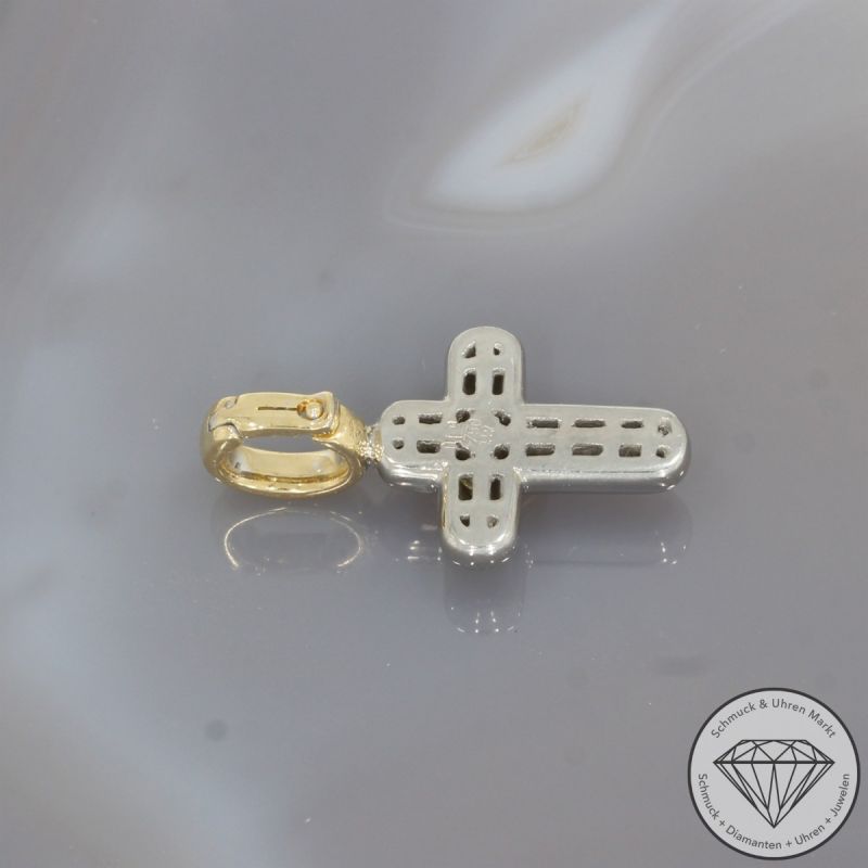 Sale! Wert 3250 € Leo Wittwer Diamant Anhänger Kreuz in 750er 18 K Gold - 97162
