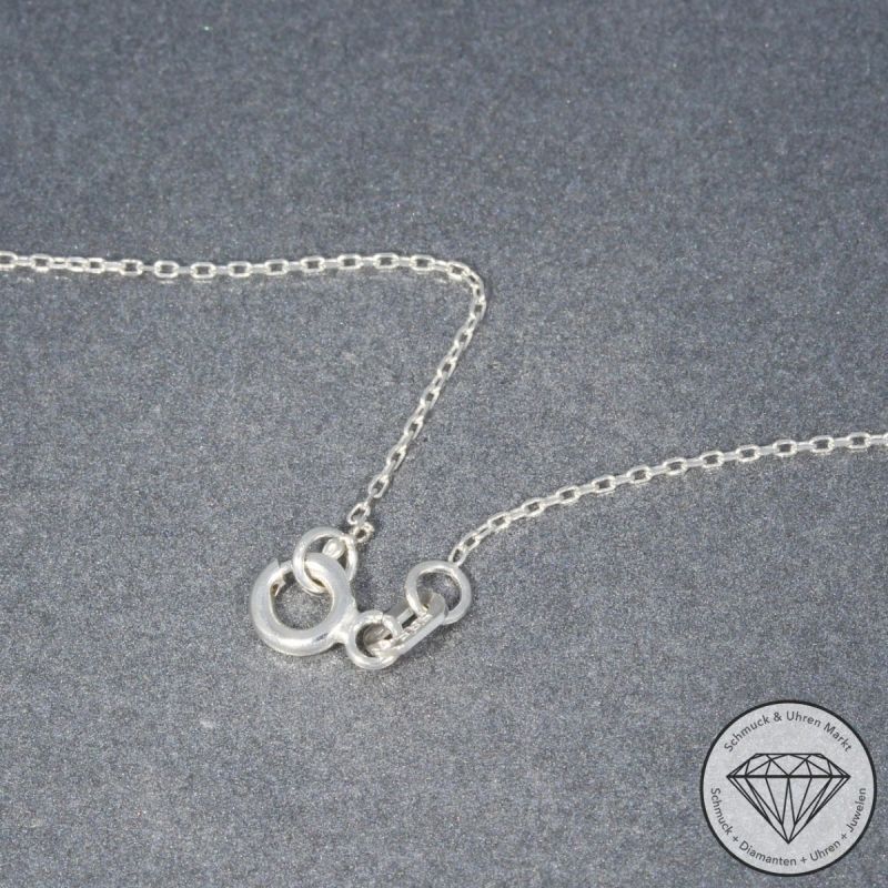 Sale! Wert 1160 € Brillant Saphir Anhänger & Kette in 585er 14 K Weißgold - H1297