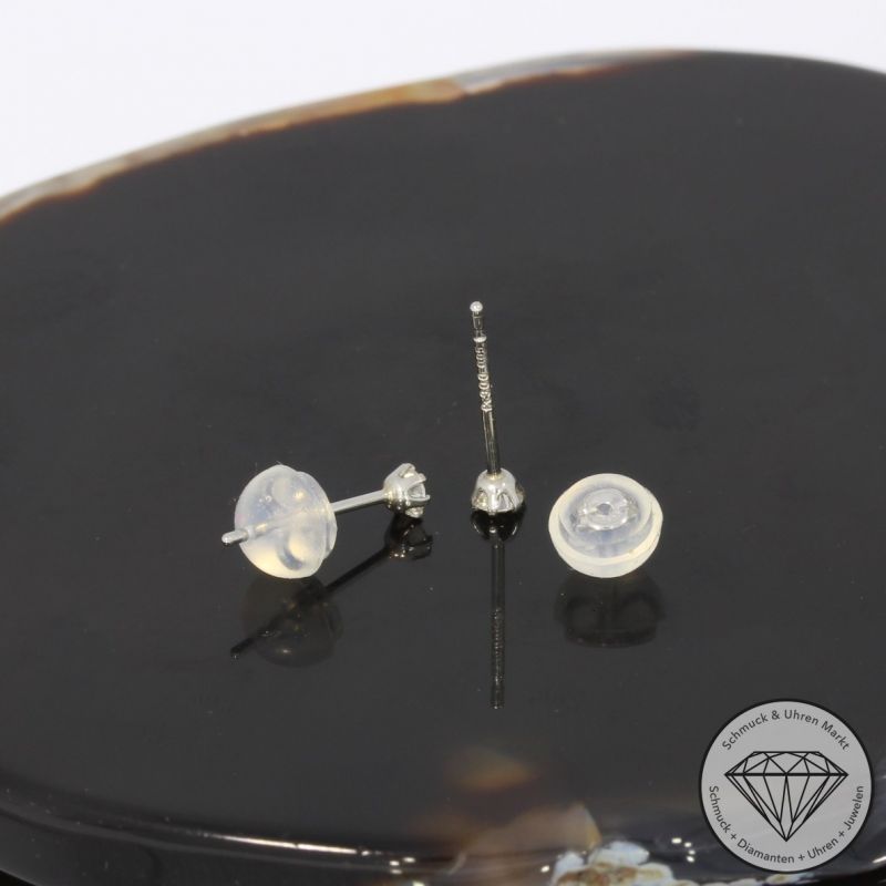 Wert 450 € Solitär Brillant Ohrringe (0,10 carat) in 900er Platin - H1356