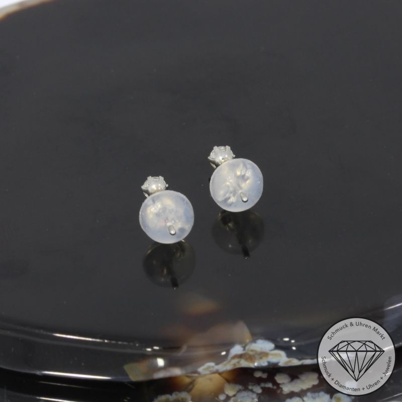 Wert 450 € Solitär Brillant Ohrringe (0,10 carat) in 900er Platin - H1356