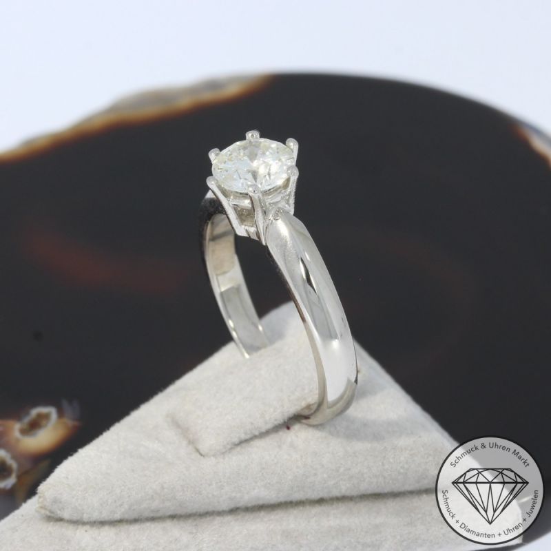 Wert 7690 € Solitär Brillant Ring (ca. 1,10 carat) in 585er 14 K Weißgold - 97609