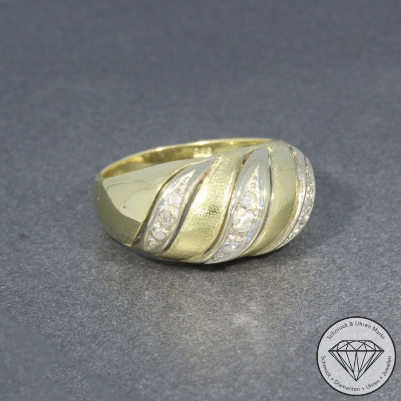 Wert 1350 € Diamant Ring (ca. 0,12 carat) in 585er 14 K Gelbgold - 97652