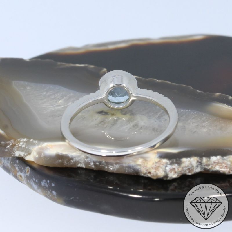 Wert 1750 € Diamant Aquamarin Ring in 585er 14 K Weißgold - 101766