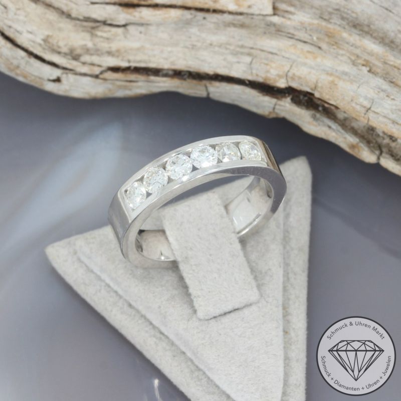 Wert 4750 € Brillant Ring 750er/18 Karat Weiß Gold Größe 55 – 97726