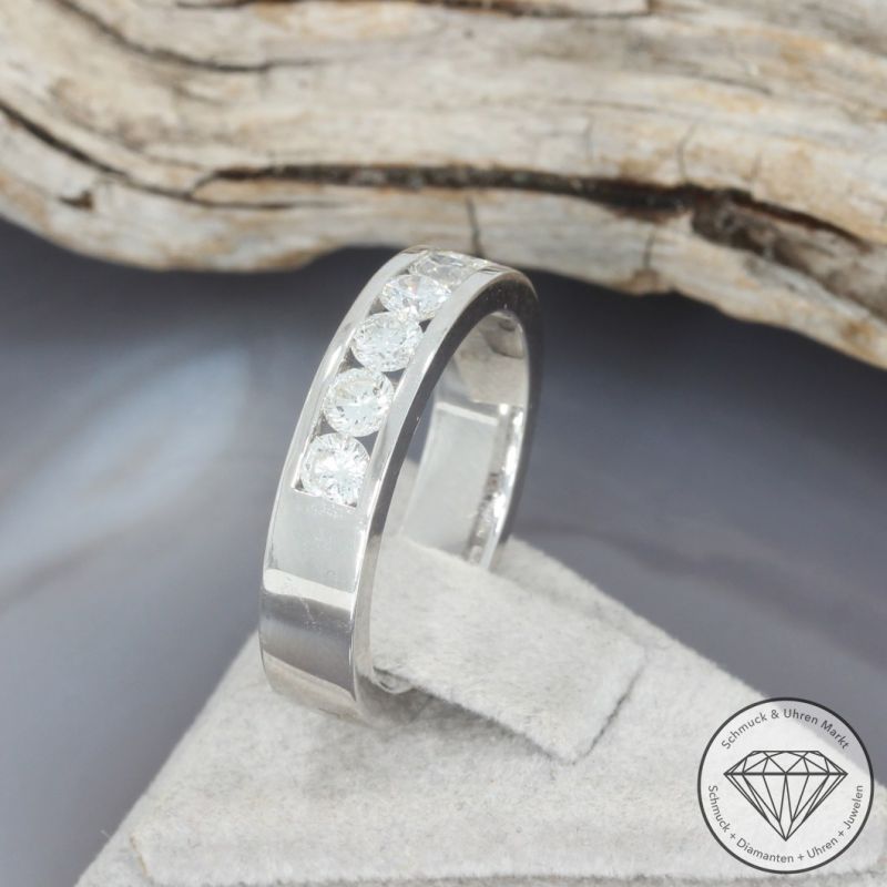 Wert 4750 € Brillant Ring 750er/18 Karat Weiß Gold Größe 55 – 97726
