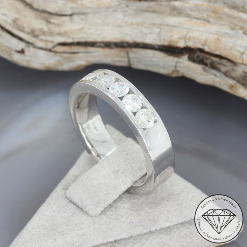 Wert 4750 € Brillant Ring 750er/18 Karat Weiß Gold Größe 55 – 97726