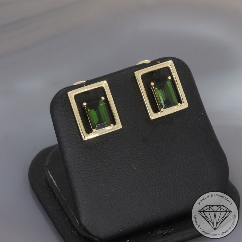 Wert 2090 € Turmalin Ohrringe in 585er 14 K Gelbgold - 97740