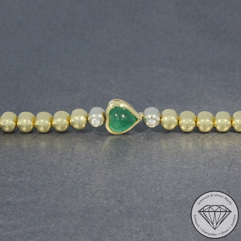 Wert 4900 € Bicolor Brillant Smaragd Armband in 750er 18 K Gold - 97763