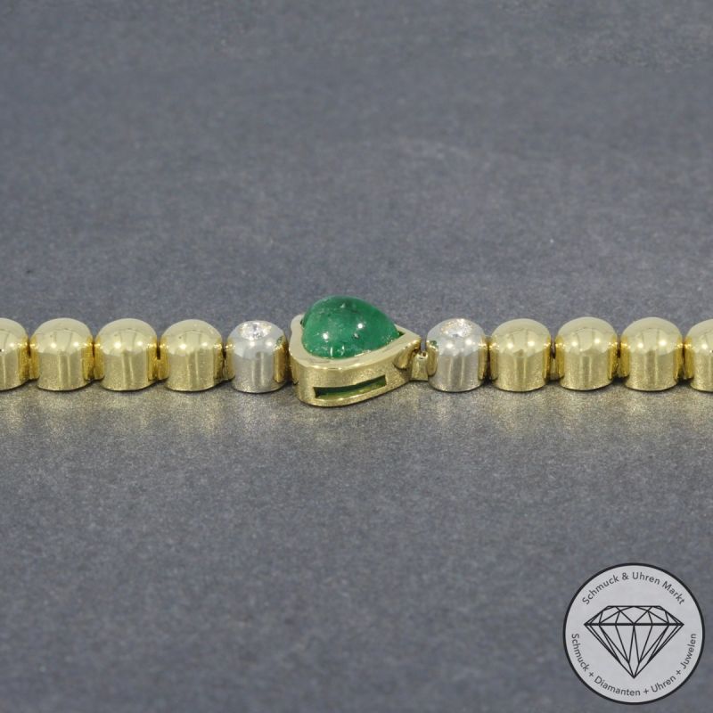 Wert 4900 € Bicolor Brillant Smaragd Armband in 750er 18 K Gold - 97763