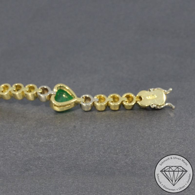 Wert 4900 € Bicolor Brillant Smaragd Armband in 750er 18 K Gold - 97763