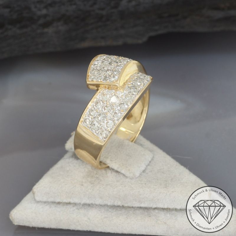 Wert 3450 € Brillant Ring (ca. 1,12 carat) in 585er 14 K Gelbgold - 97794