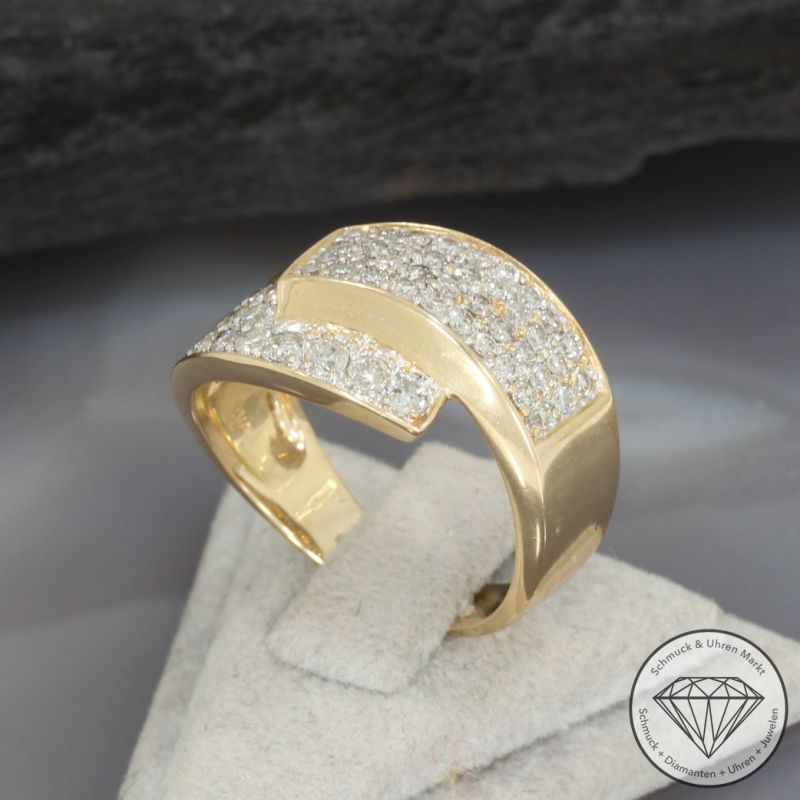 Wert 3450 € Brillant Ring (ca. 1,12 carat) in 585er 14 K Gelbgold - 97794
